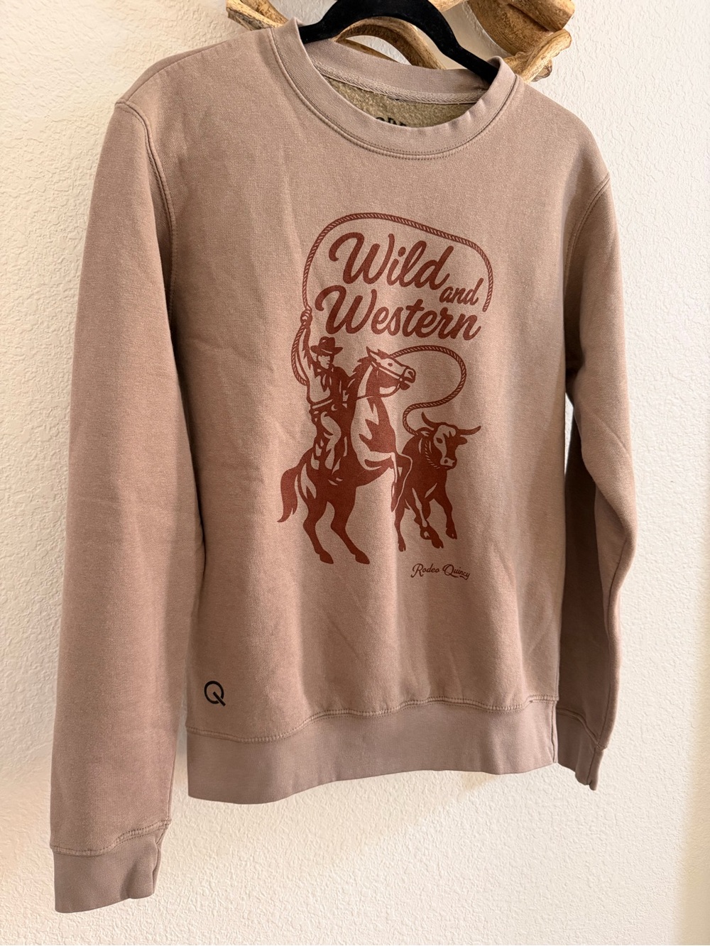 RODEO QUINCY Wild Western womens S Crewneck Sweatshirt cowgirl rodeo